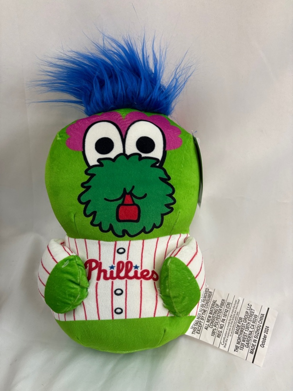 NWT Philadelphia Phillies Phanatic Squishy Stuffed Animal…13” tall…
